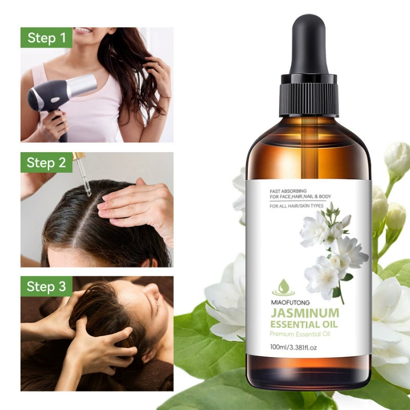 Точечное трансграничное полное английское эфирное масло жасмина, гладкий уход за волосами, увлажняющая и омолаживающая эссенция для массажа тела для лица