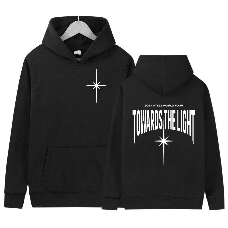 Corea del Sur ATEEZ 2024 World Tour Suéter hacia la sudadera con estampado de color claro Hip Hop Kpop para hombres y mujeres