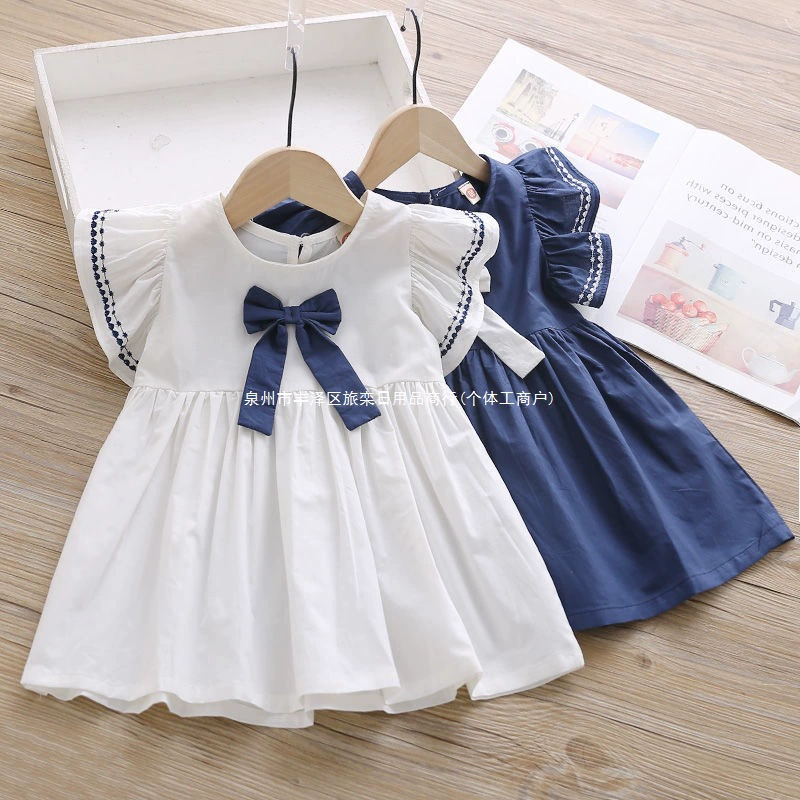 Летние платья для девочек Платья для маленьких девочек Новинка 2022 года Детская одежда Корейский стиль Женские стильные юбки Детские платья маленького и среднего размера для женщин