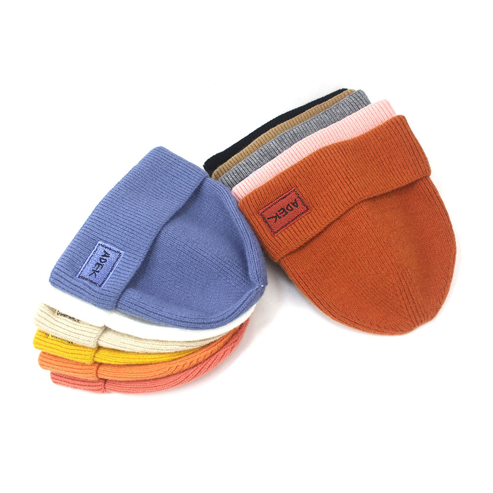 Unisex kašmyro megzta kepurė Moteriška kepurė raidė su ritininiu krašteliu megztinė kepurė vilnonė kepurė_voghion.com