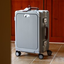 一件代发前置开口行李箱女2025新款拉杆箱男20寸登机旅行箱铝框箱