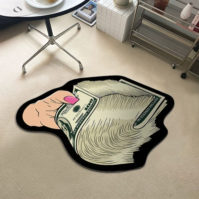 Avtomobil döşəmə paspasları – Banknote Cross-border Door Mat - rzxx-dollar-bill-5-4060cm-floor-mat