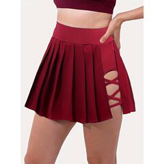 Women's High Waist Cross Suspender Skirt Black line Skirt