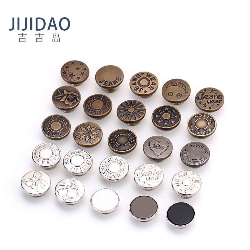 Botón de los pantalones vaqueros botón de la cintura ajustable desmontable modificación de la cintura artefacto redondo hebilla de metal pantalones fijos
