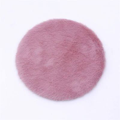Car Carpet: Fluffy Carpet Covering the Entire - pink-round-12cm