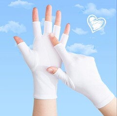 春夏の薄いタイプの半指の日焼け止めの手袋の弾力の半分は5本の指の手袋の短いタイプの成人の手の手袋を現します。