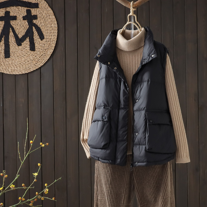 Winter retro vest with down