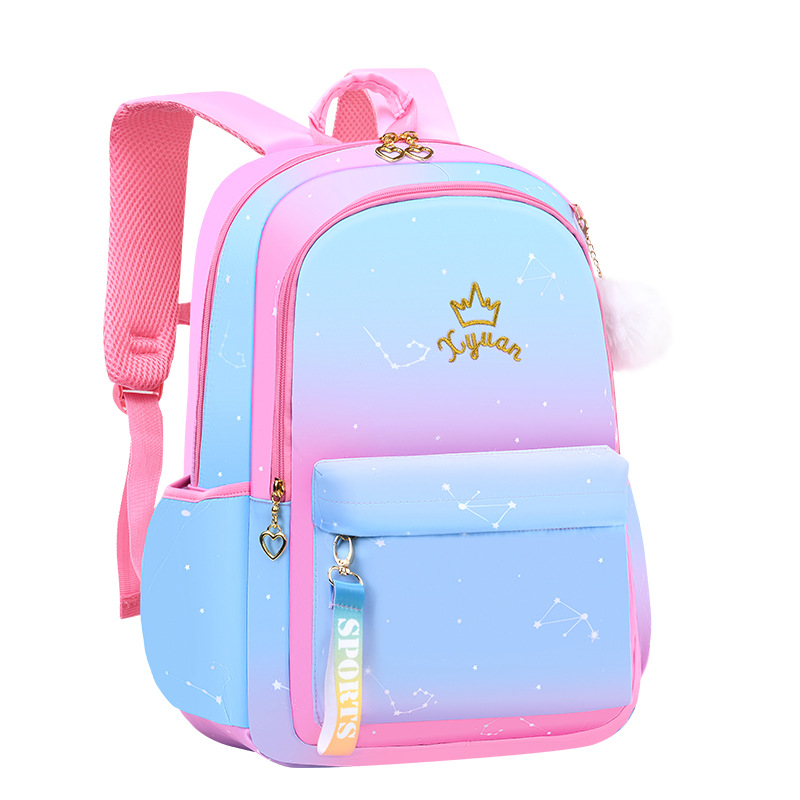 Gradient color pupil schoolbag girl student 1-3-4-6 grade girl Backpack capacity knapsack wholesale customized