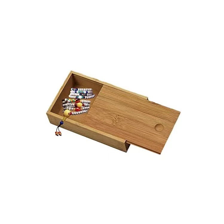 木制长方形收纳盒家用抽拉盖首饰收纳盒实木扑克牌收纳盒