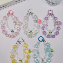新·玫瑰郁金香 水晶手链 短手饰 Diy手机挂饰 （默认穿孔绳）
