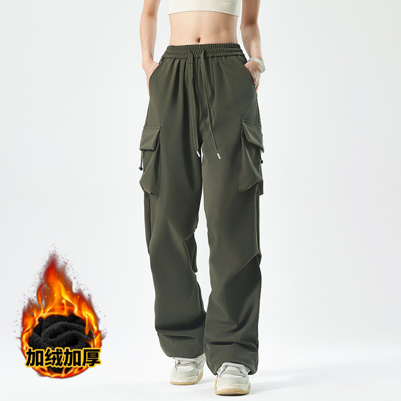 显瘦冲锋裤女新款春秋冬机能防水工装裤伞兵裤加绒运动登山裤男25|undefined