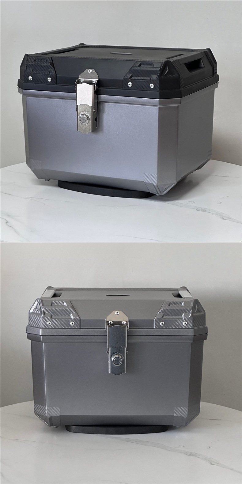 45L motorcycle tail box with a large capacity, suitable for electric scooters; a universal tail box storage container made of aluminum alloy