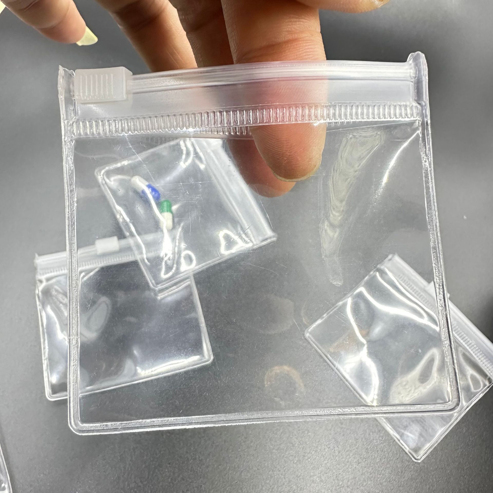 现货EVA透明拉链袋彩色自封自粘防水拉链收纳袋小号证件卡首饰袋