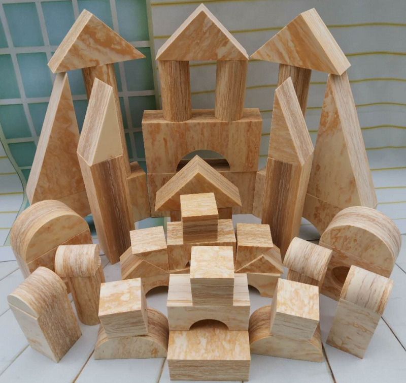 幼儿园木纹eva积木儿童玩具淘气堡建构益智拼搭泡沫软大积木块