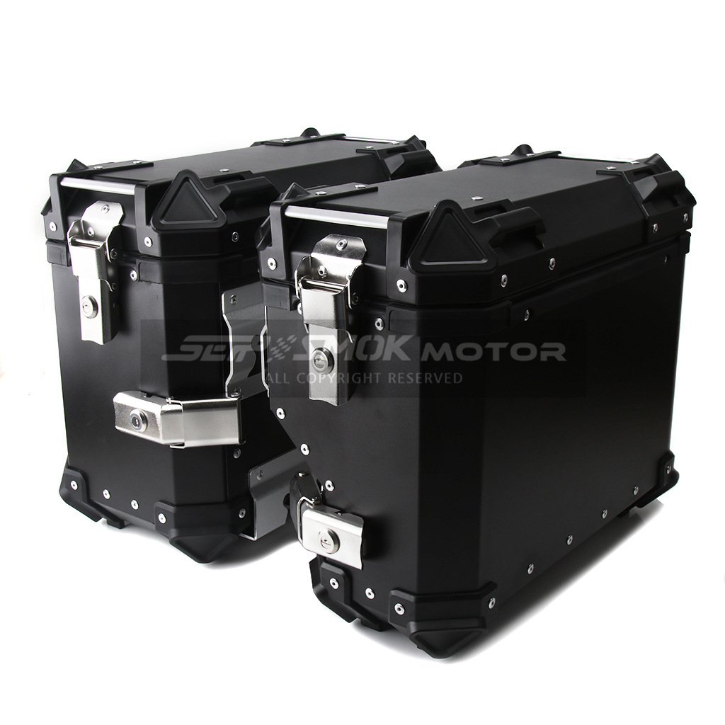 35L derecha ocultar caja lateral de escape universal motocicleta aleación de aluminio impermeable anticolisión viaje camping caja esencial negro