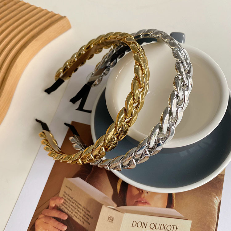Nihaojewelry Korean Style Hollow Thin Side Alloy Chain Headband Wholesale Jewelry display picture 7
