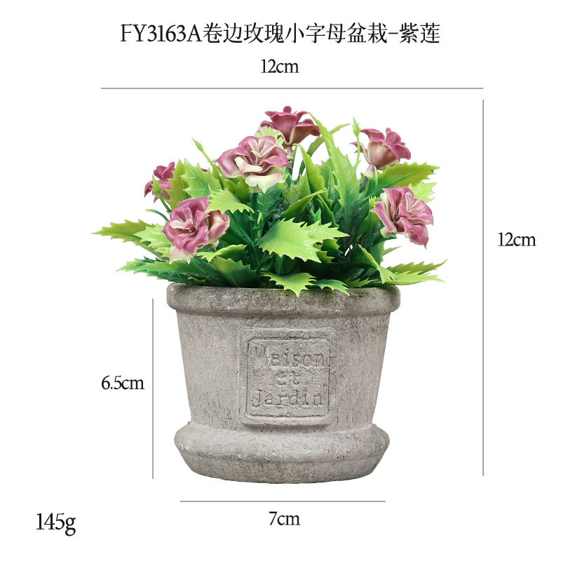 Más de 100 conjuntos de bonsáis artificiales de flores de plástico, plantas en maceta de pulpa de papel retro de gran venta transfronteriza, adornos de flores artificiales, macetas de flores falsas.