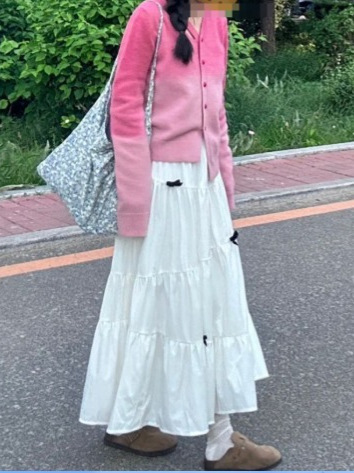 早秋小个子韩系穿搭2025新款慵懒粉色针织毛衣半身裙一整套装超火|undefined