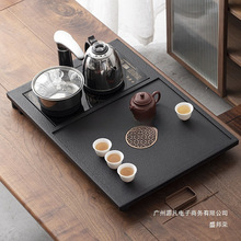 廠家直銷仿烏金石茶盤全自動一體茶具套裝家用功夫電磁爐客廳大茶