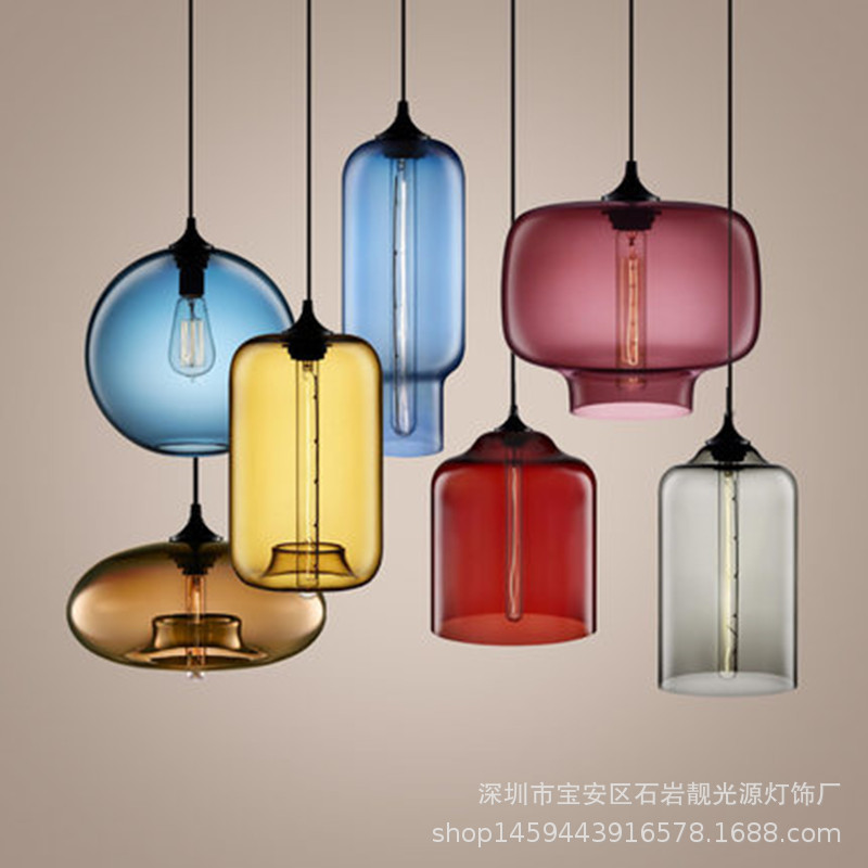 Modern Simple Stained Glass Chandelier Single Head Combination Creative Personality Goldfish Tank Lamp Hotel Factory Price Spot Wholesale Modern Simple Stained Glass Chandelier Single Head Combination Creative Personality Goldfish Tank Lamp Hotel Factory Price Spot Wholesale