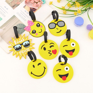Pvc Luggage Tag Cartoon Emoticon Bag Boarding Pass Anti-Lost Suitcase Creative Tag Bus Access Card Card Holder