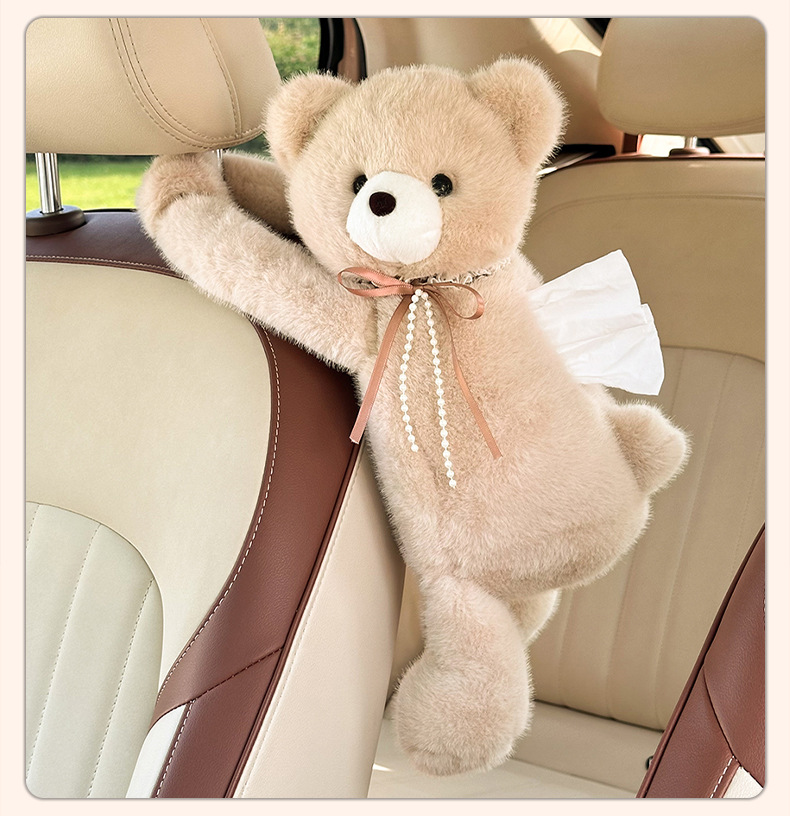 Creative Car Tissue Box, Car Tissue Holder, Hanging Type, High-End, Cute Cartoon Car Interior Decoration Tissue Hanging Bag
