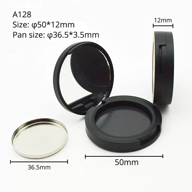 厂家现货供应眼影腮红盒 单孔带镜子软磁遮瑕修容粉底包材空盒