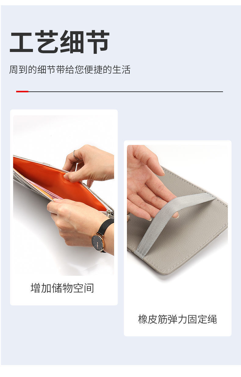 Car Sun Visor Storage Bag, Multi-Functional Car Interior Glasses Holder, Card Holder, Driver's License and Ticket Storage Holder
