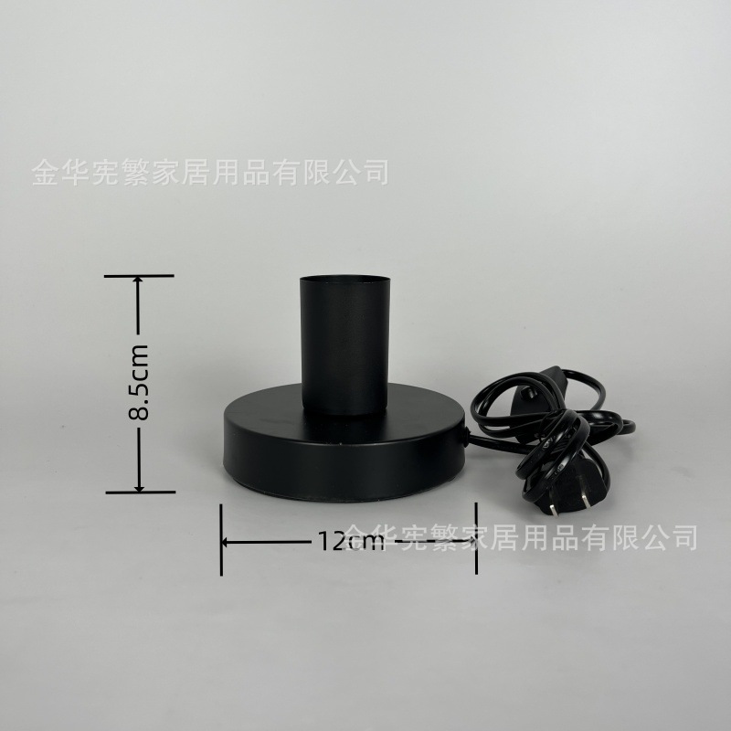 Lugar del fabricante Pintura de metal negro Lámpara de mesa recta Accesorios base Lámpara E27 Lámpara de bricolaje casera de celebridades de Internet