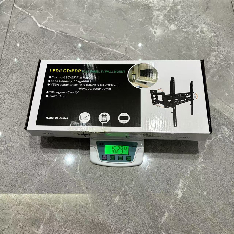 Soporte de TV ajustable 816 de venta al por mayor del fabricante, adecuado para televisores de 26-55 pulgadas, con giro a la izquierda y a la derecha, soporte de pared ajustable.