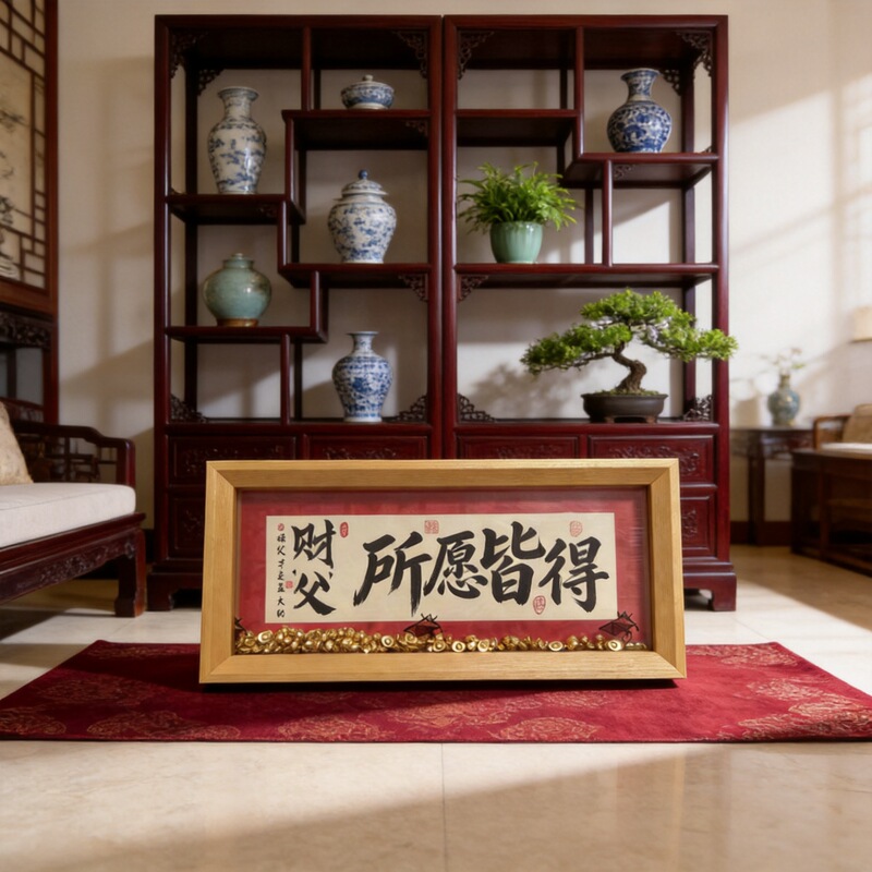 Wealth-saving photo frame, hollow density board decoration, gift for getting rich, money-saving commemorative photo frame ornament, entrance door decoration