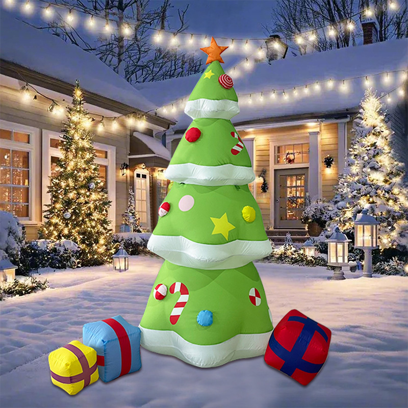 6フィートのクロスボーダーインフレータブルサンタクロースLED発光インフレータブルクリスマスモデル庭の装飾小道具|undefined