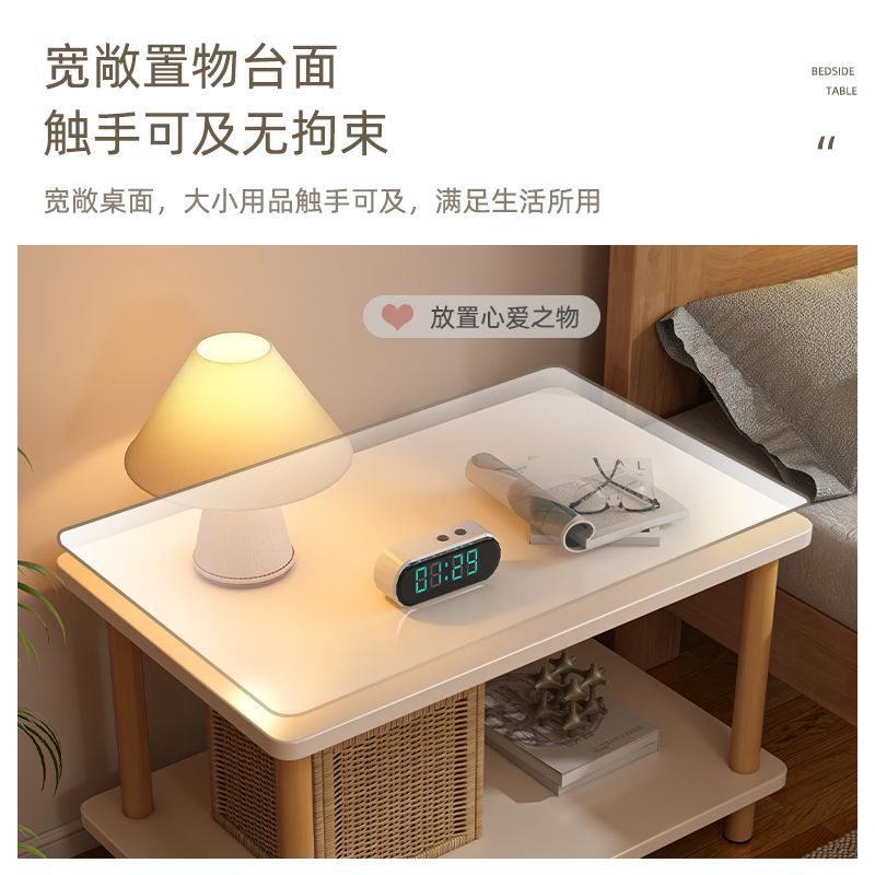 Mesita de noche Mesita de noche simple y moderna, dormitorio de alquiler, borde estrecho, estante de almacenamiento de almacenamiento, mesita de noche