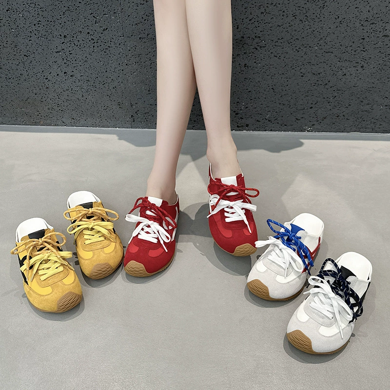 Повседневные универсальные полутапочки на толстой подошве для женщин, лето 2021, новые женские тапочки для тренировок по моралу, верхняя одежда