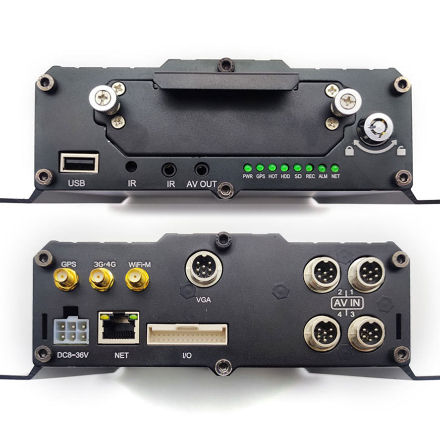 卡车H.265压缩8路4G GPS WIFI热点录像机硬盘MDVR本地机远程监控