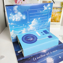 立体创意复古留声机贺卡diy可录音情侣表白惊喜卡片生日礼物礼品