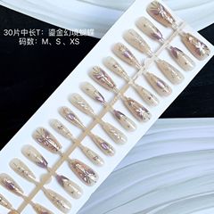 巴洛克風穿戴甲鎏金幻境蝴蝶甜美純欲仙女風索馬里海美甲30片