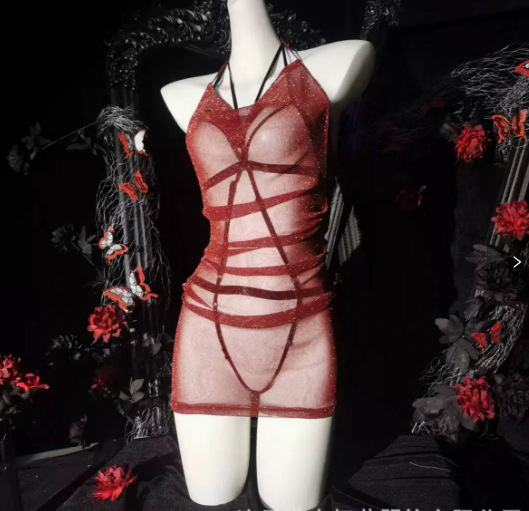 버건디 슈트 (골드 메쉬 + 블랙 이너 행잉)