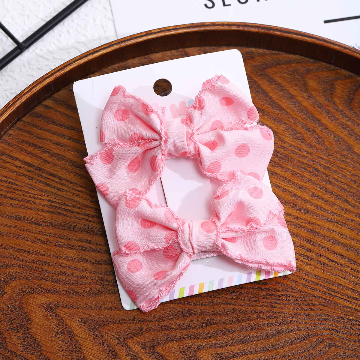Pinza para el pelo con lazo estilo coreano, pinza de cocodrilo con lunares, pinza lateral de princesa para niñas, exquisito accesorio para el cabello para la parte posterior de la cabeza para niñas pequeñas.