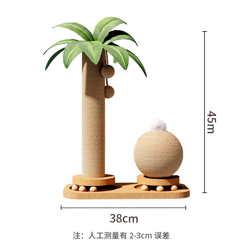 Summer Coconut Island Island Marco de escalada para gatos Cuerda de cáñamo grueso de madera maciza Gran nido para gatos multicapa Tumbona integral hamaca para gatos