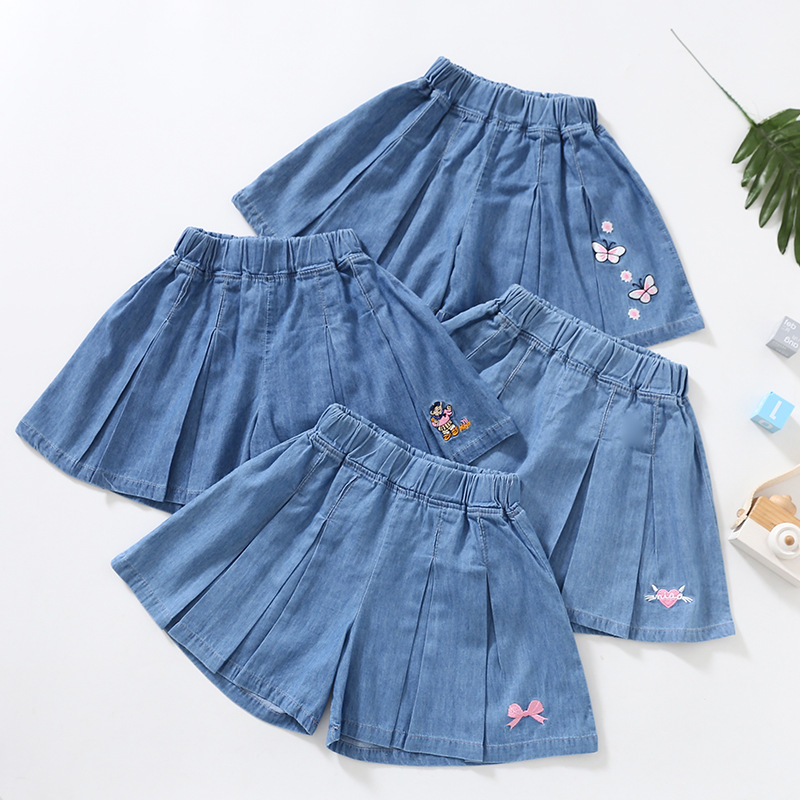Factory summer 130-170 children's denim shorts Korean version of children's denim skirt