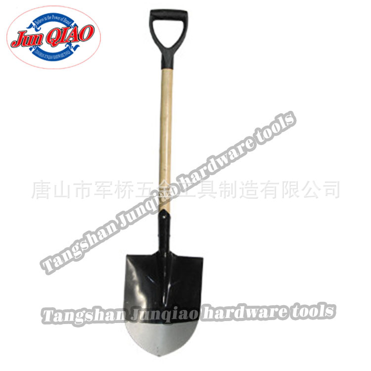 工厂批发木柄锹出口菲律宾铁锹农业园林工具钢锹锰钢淬火锹SHOVEL