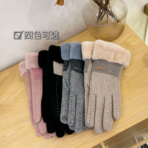 Gloves for women in winter new style cycling warm plus velvet windproof electric car cashmere winter ladies cycling and driving touch screen