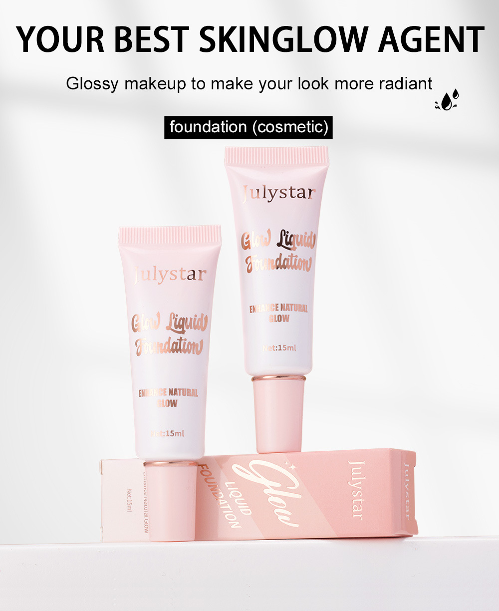Julystar Facial Concealer Bestseller High-Gloss Pearlescent Foundation, Natural and Long-lasting brightening and moisturizing Foundation wholesale Specification drawing