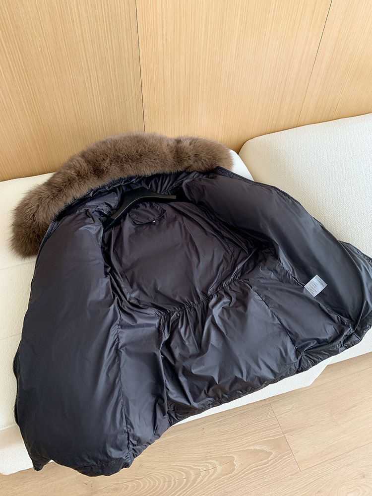 Women's Clothing fox fur collar down jacket_voghion.com