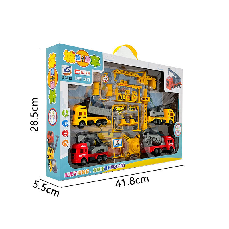 Inercia de retroceso infantil simulación de ingeniería juguete caja de regalo grande juego modelo de camión de bomberos juguete caja de regalo para niños