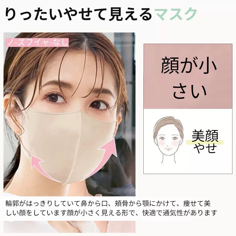 日本製使い捨て3D立体保護マスク夏小顔通気性アンチドロップメイク日本製マスク女性用高見え
