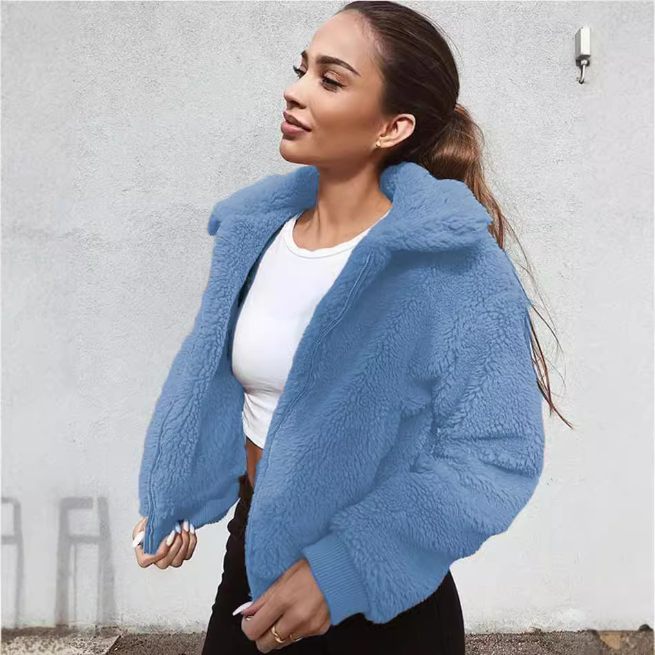 Women's Clothing Warm Velvet Teddy, Women's Woolen Coat Tops_voghion.com