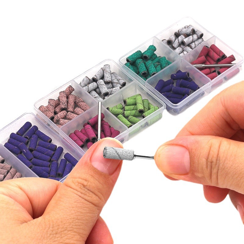 Red neta nuevo anillo de exfoliación de uñas de 3mm, manicura, lijado, piel muerta, cutícula, caja de anillo de arena pequeña