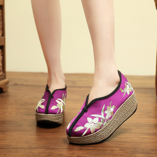1618-157 Yanxi Raiders Embroidered Breathable Cloth Shoes Women's Summer New Fashion Casual Shoes Slip-on Women's Shoes